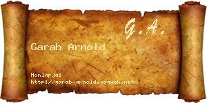 Garab Arnold névjegykártya